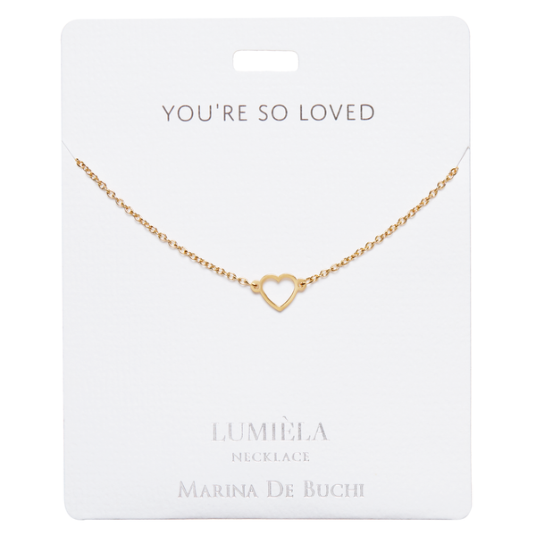 You're So Loved' Gold-Plated Dainty Heart Necklace – Marina De Buchi