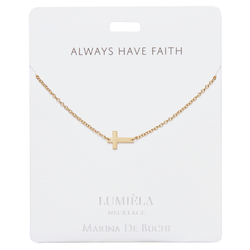 'Always Have Faith' Gold-Plated Cross Lumiela Necklace