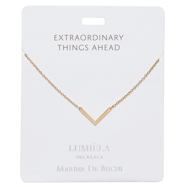 'Extraordinary Things Ahead' Gold Arrowhead Necklace