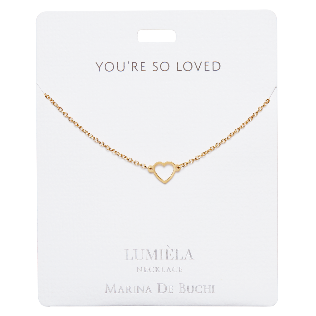 'You're So Loved' Gold-Plated Dainty Heart Necklace – Marina De