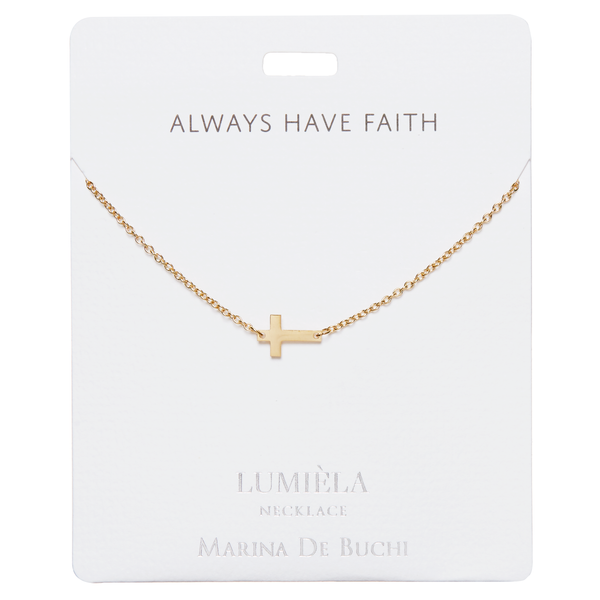 'Always Have Faith' Gold-Plated Cross Lumiela Necklace *PREORDER*