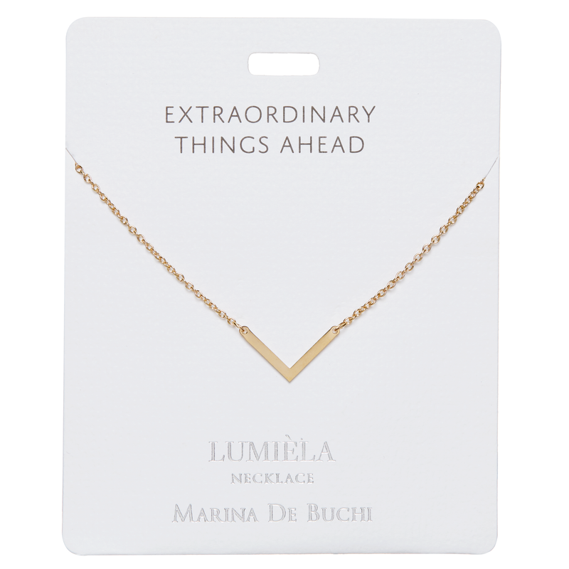 'Extraordinary Things Ahead' Gold Arrowhead Necklace