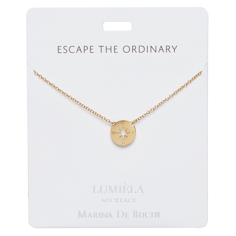 'Escape the Ordinary' Gold Compass Necklace