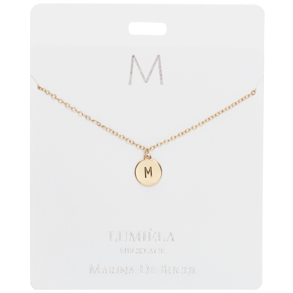 Letter V Modern Initial Necklace- Gold & Silver